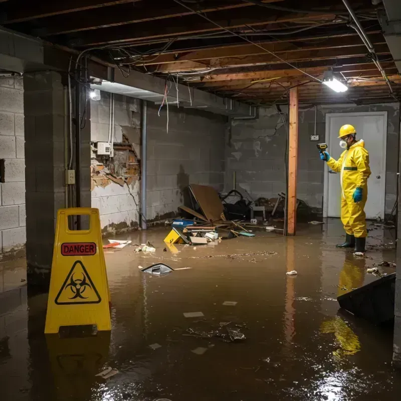 Flooded Basement Electrical Hazard in Oatfield, OR Property